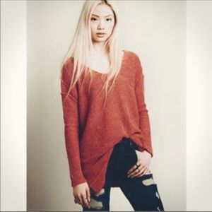 [No longer available] Free People Oversized Sweater Burnt Orange XS
